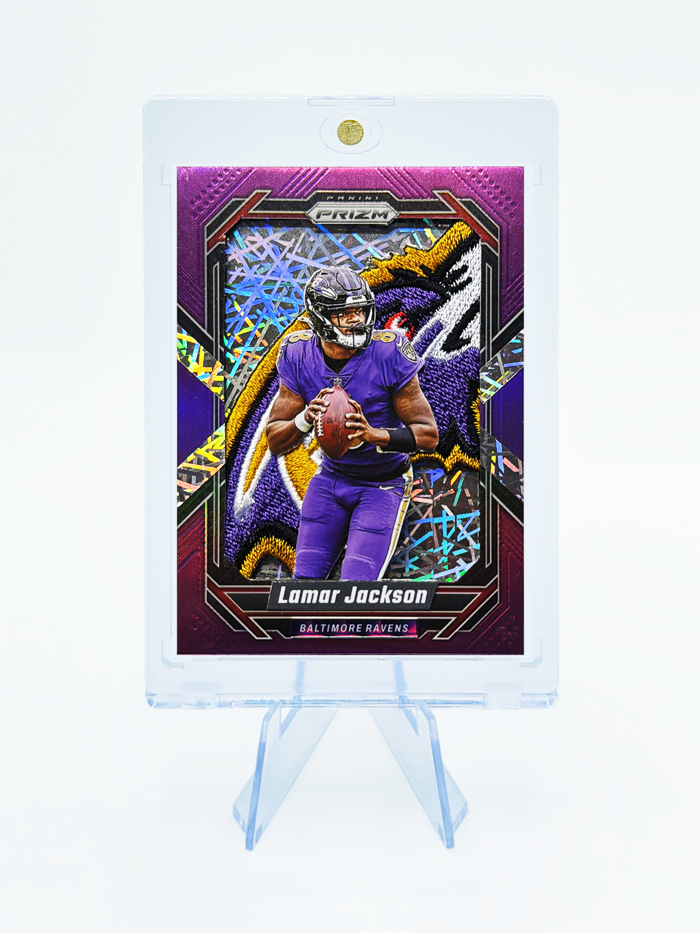 Lamar Jackson – Baltimore Ravens – Purple Grid Art Card by Trophy Zone